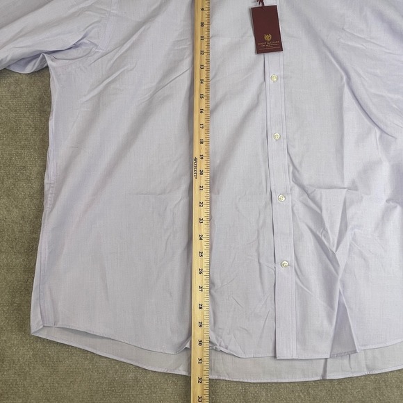 Scott & Taylor London Men's Dress Shirt Long Sleeve Easy Care Purple Size 20/51 - Picture 5 of 11